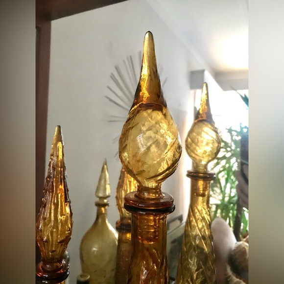 🧞‍♀️💛 Extra Tall Vintage Mid Century Empoli Genie Bottle Made in Italy 1960s - Picture 9 of 14